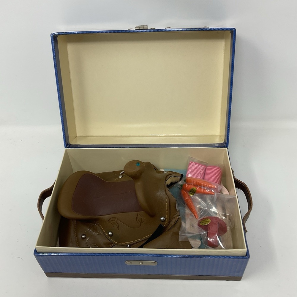 American Girl Doll Jackson Tack Box Saddle Saddlebag Brush Ankle Wrap Carrots